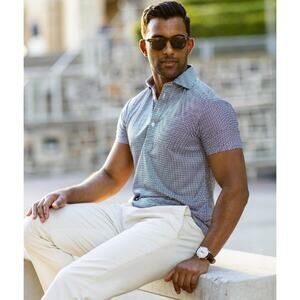 Collars & Co. Semi-Spread Collar Short-Sleeve Relaxed Polo